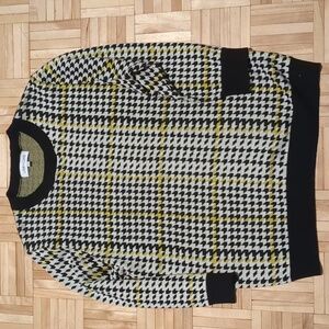 Link+luxe houndstooth wool blend soft sweater NWOT